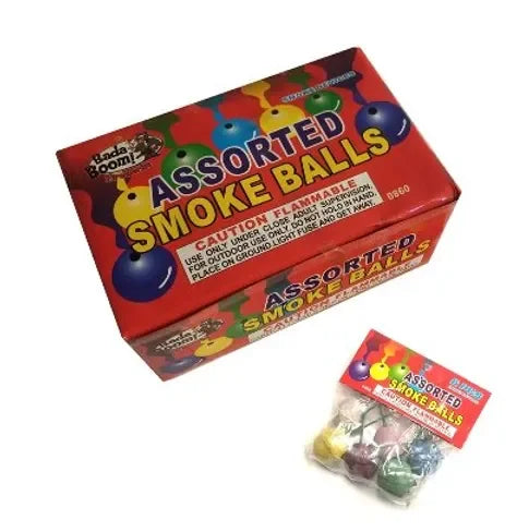 Vibrant Colored Clay Smoke Balls - 6 Pack