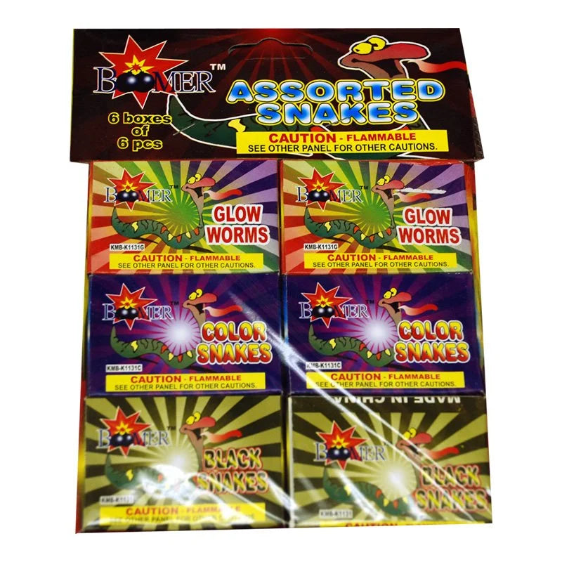 colored snake assortment - 6 packs of 6