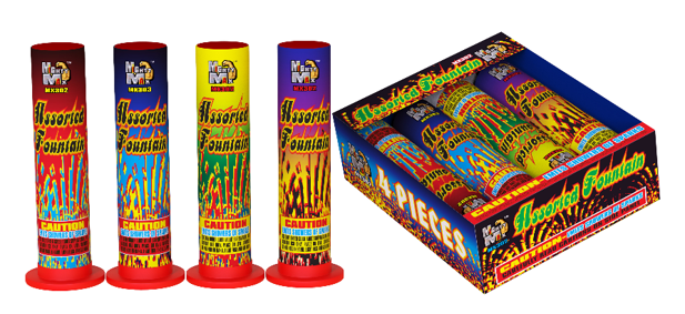Mighty Max 7" Asst Fountain - 4 Pack