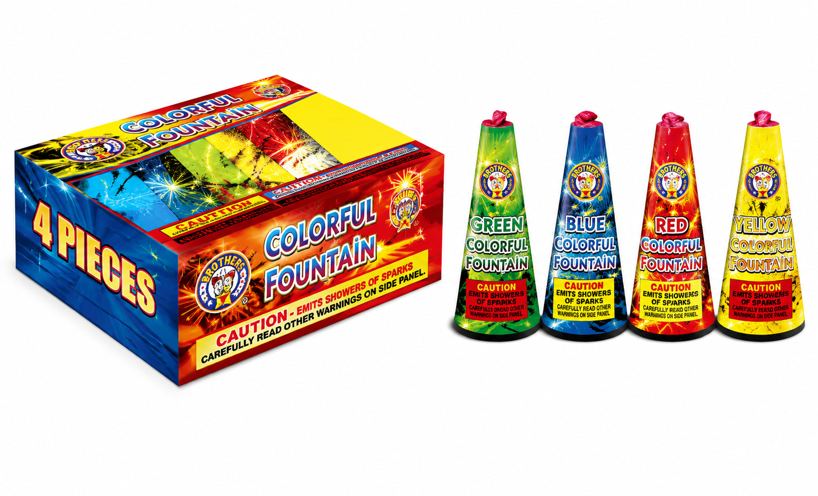 Fire Hawk Geyser Assorted Foundtains - 4 Pack